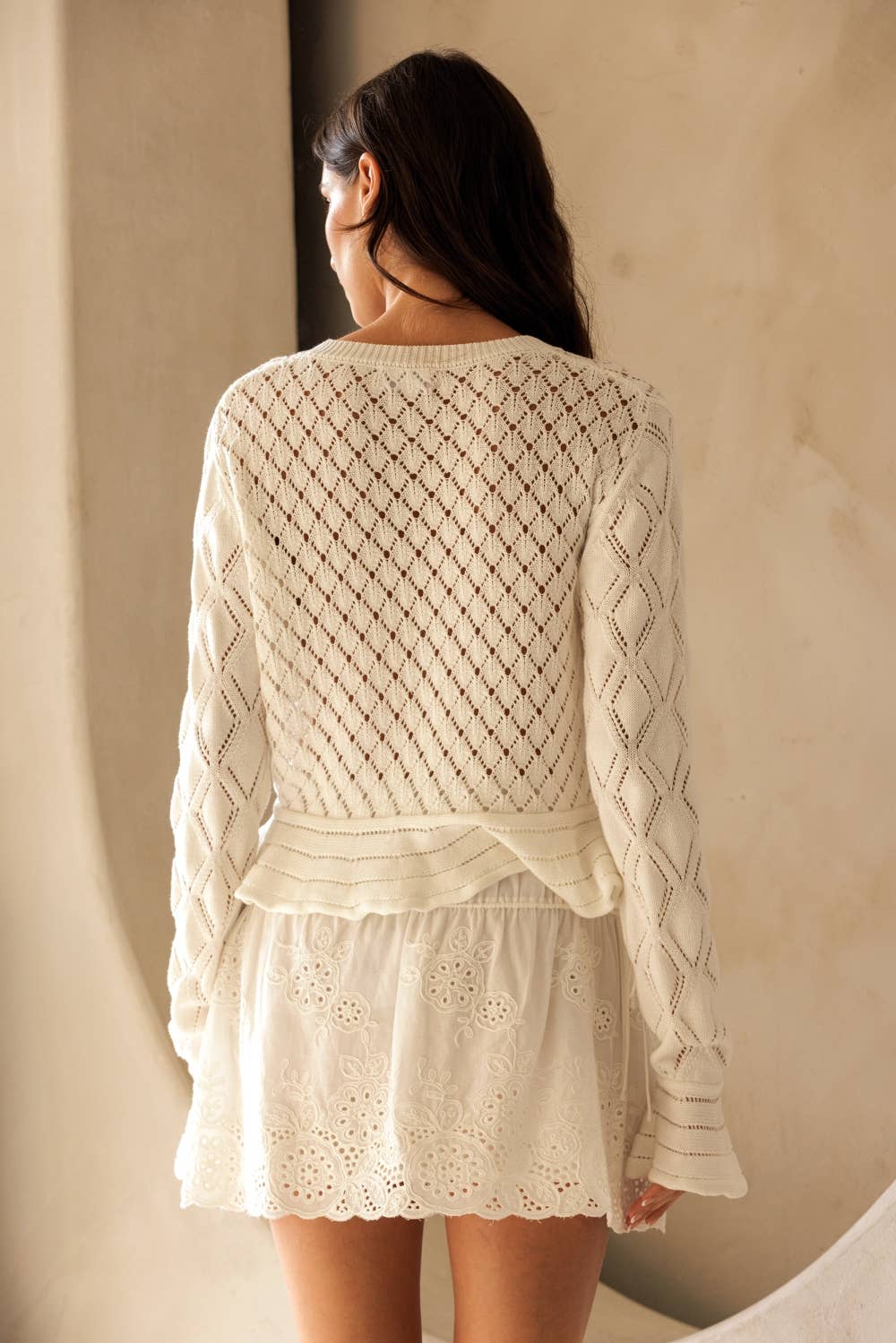 Pointelle Knit Cardigan