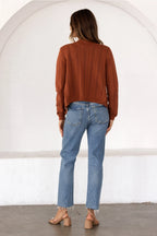 Pointelle Knit Button-Up Cardigan