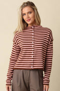 Elina Striped Collar Knit Top