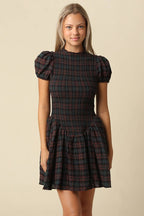 Rowan Plaid Smocked Mini Dress