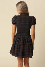 Rowan Plaid Smocked Mini Dress