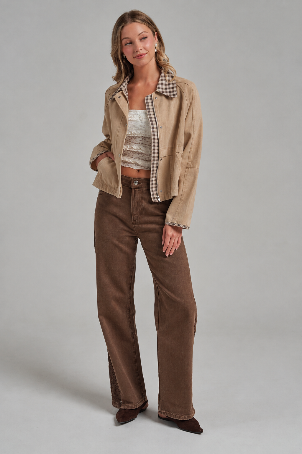 Vintage Gingham Barn Jacket