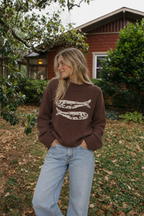 Brown Cotton Fish Sweater
