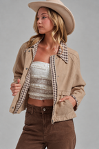 Vintage Gingham Barn Jacket