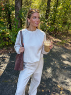 Cotton Fleece Sweatpants in Eggshell
