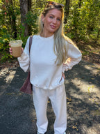 Cotton Fleece Sweatpants in Eggshell