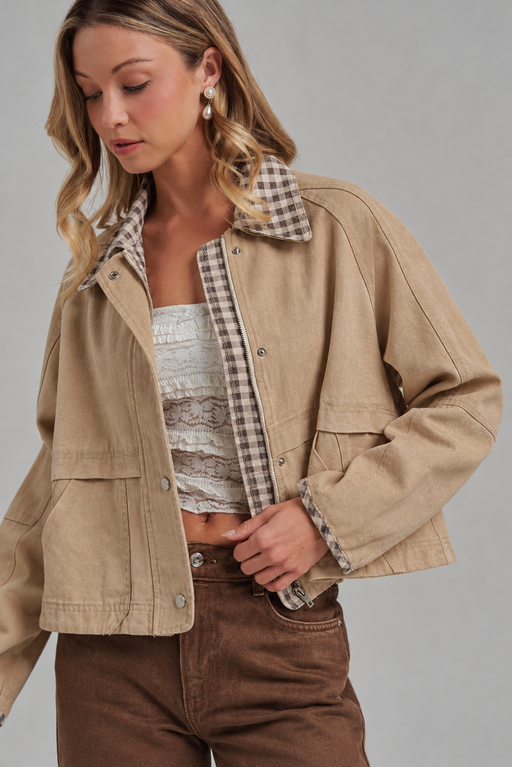 Vintage Gingham Barn Jacket