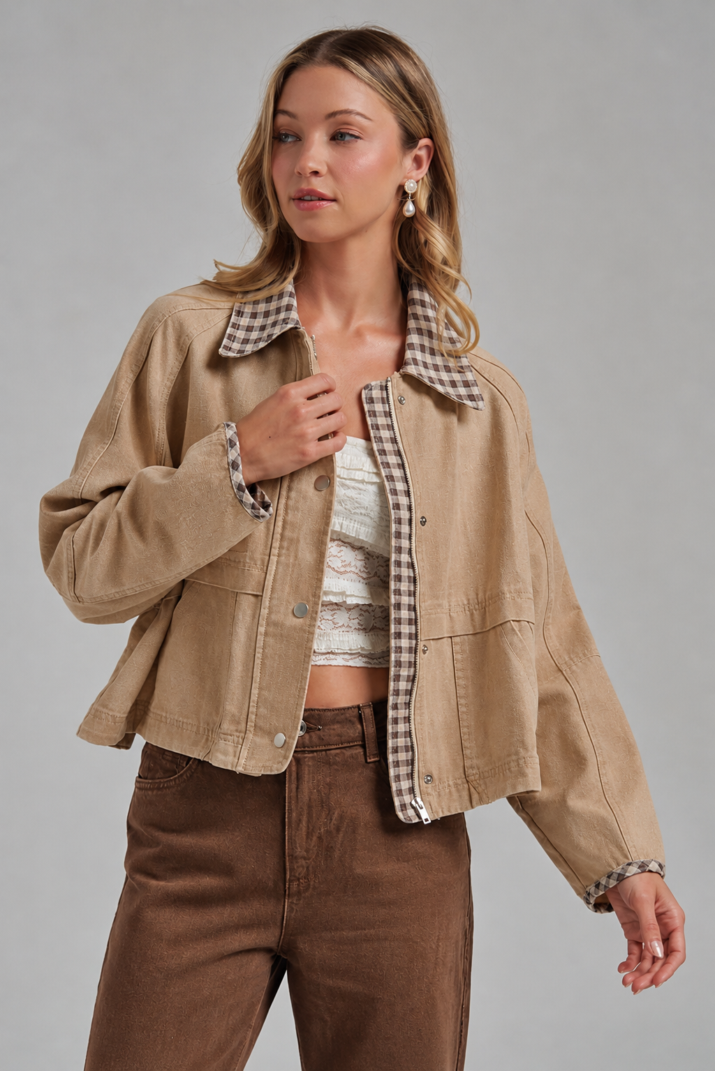 Vintage Gingham Barn Jacket