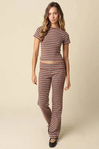 Esther Striped Crop Top and Pants Set
