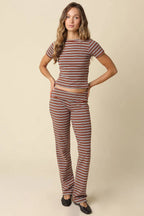 Esther Striped Crop Top and Pants Set