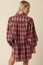 Luci Plaid Babydoll Mini Dress